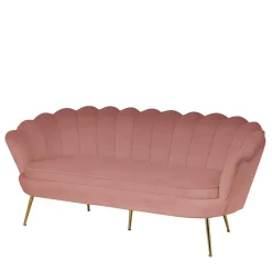 Outlet Wohnen 3er Wohnzimmersofa im Retrostil Muschel - Ciabeta
