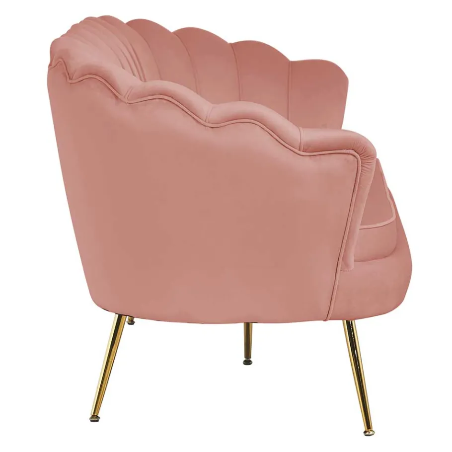 Outlet Wohnen 3er Wohnzimmersofa im Retrostil Muschel - Ciabeta