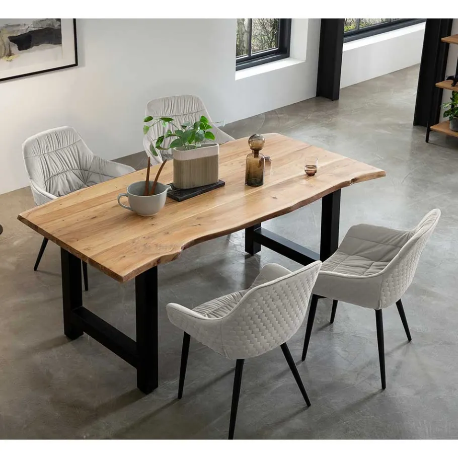 Outlet Wohnen Essgruppe mit vier Stühlen - Acigne (fünfteilig)