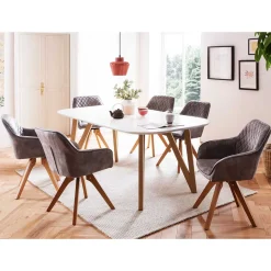 Best Wohnen Essplatz Sitzgruppe im Skandi Design - Marinov (siebenteilig)