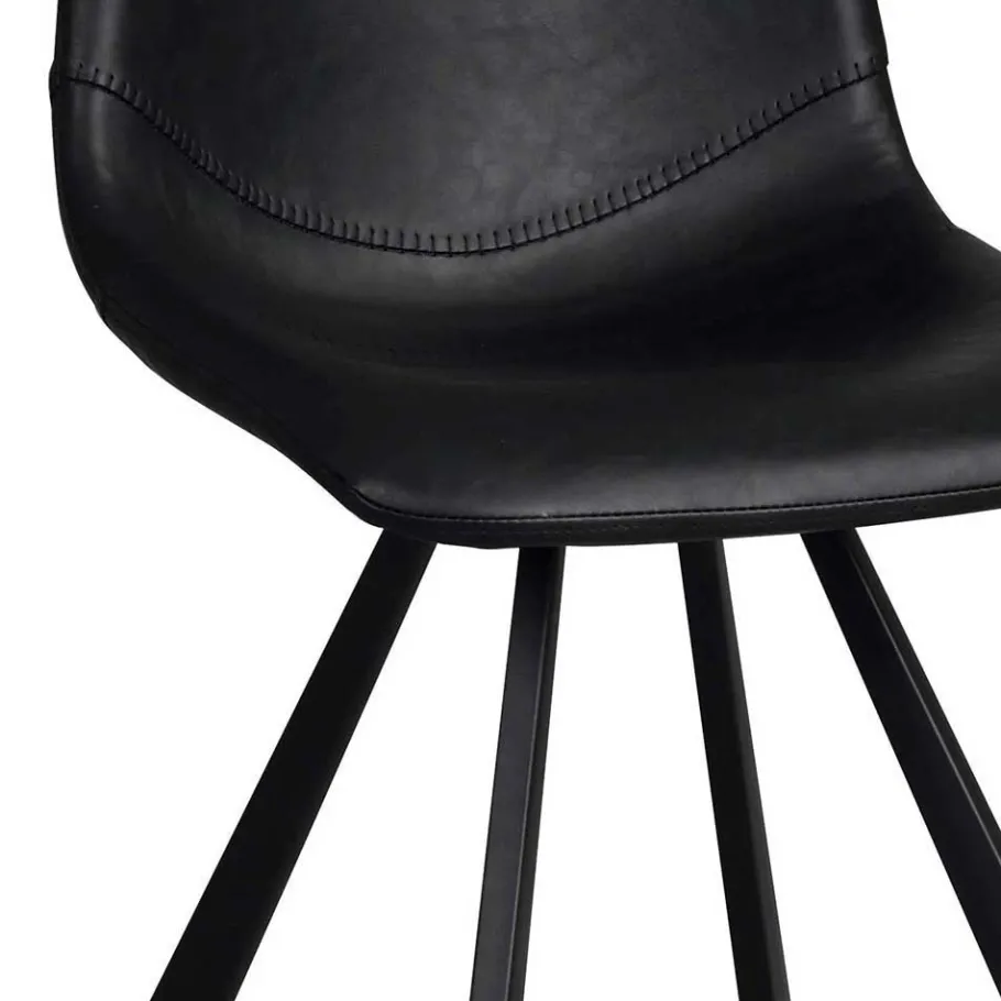 Hot Wohnen Esstisch & 6 schwarze Stühle - Flints (siebenteilig)