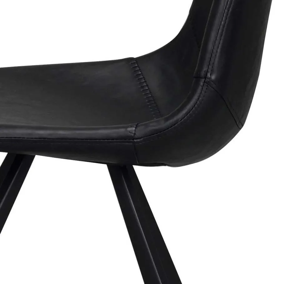 Hot Wohnen Esstisch & 6 schwarze Stühle - Flints (siebenteilig)