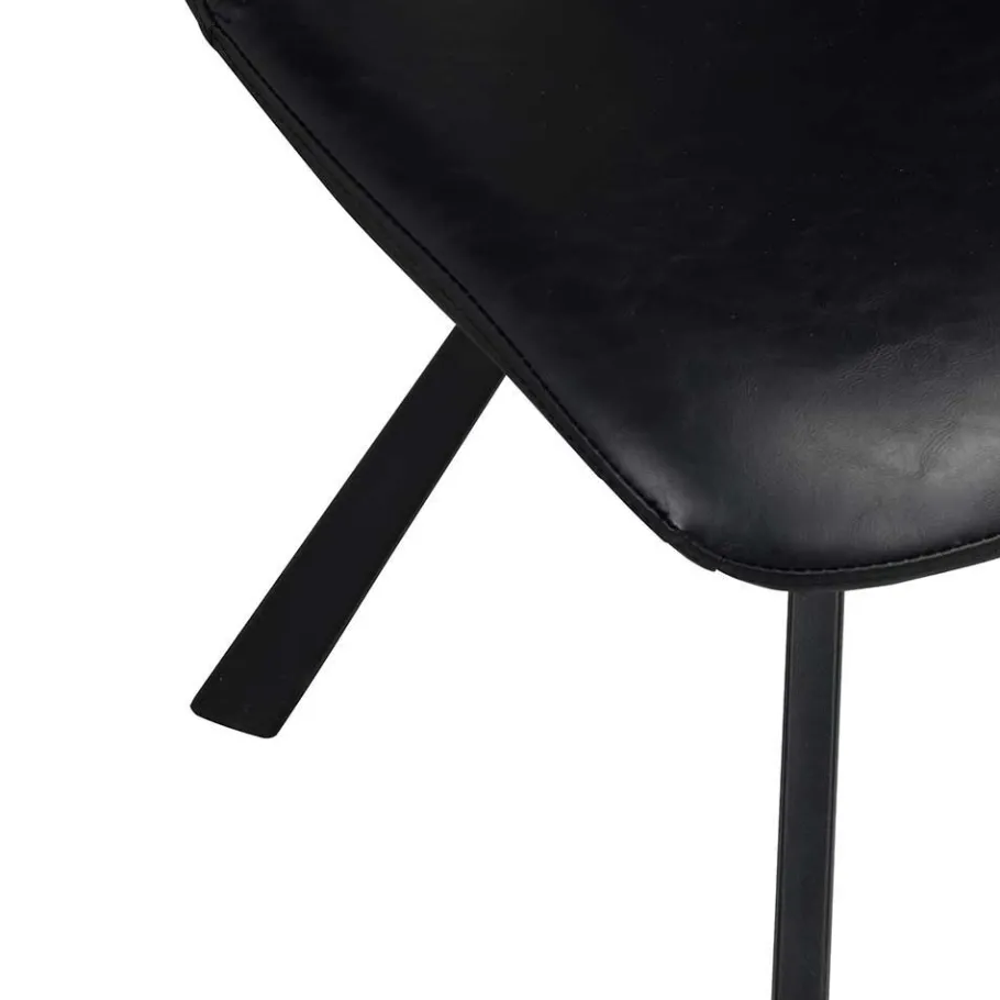 Hot Wohnen Esstisch & 6 schwarze Stühle - Flints (siebenteilig)