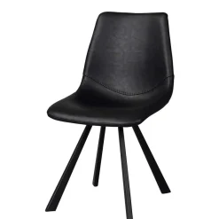 Hot Wohnen Esstisch & 6 schwarze Stühle - Flints (siebenteilig)