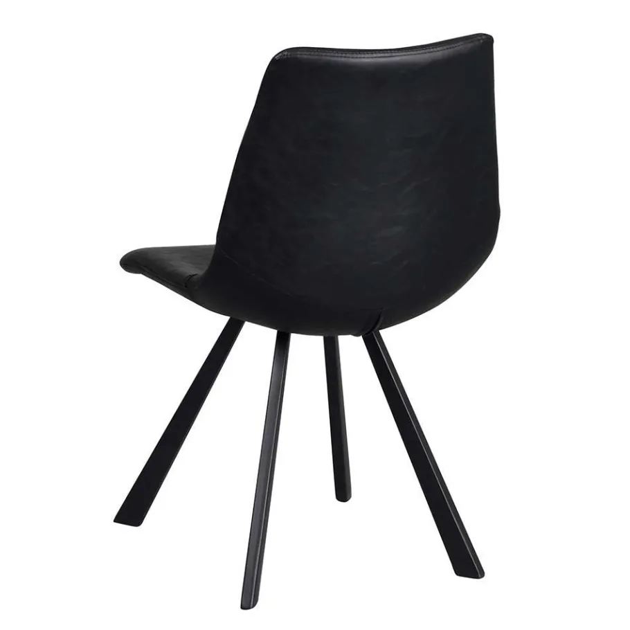 Hot Wohnen Esstisch & 6 schwarze Stühle - Flints (siebenteilig)