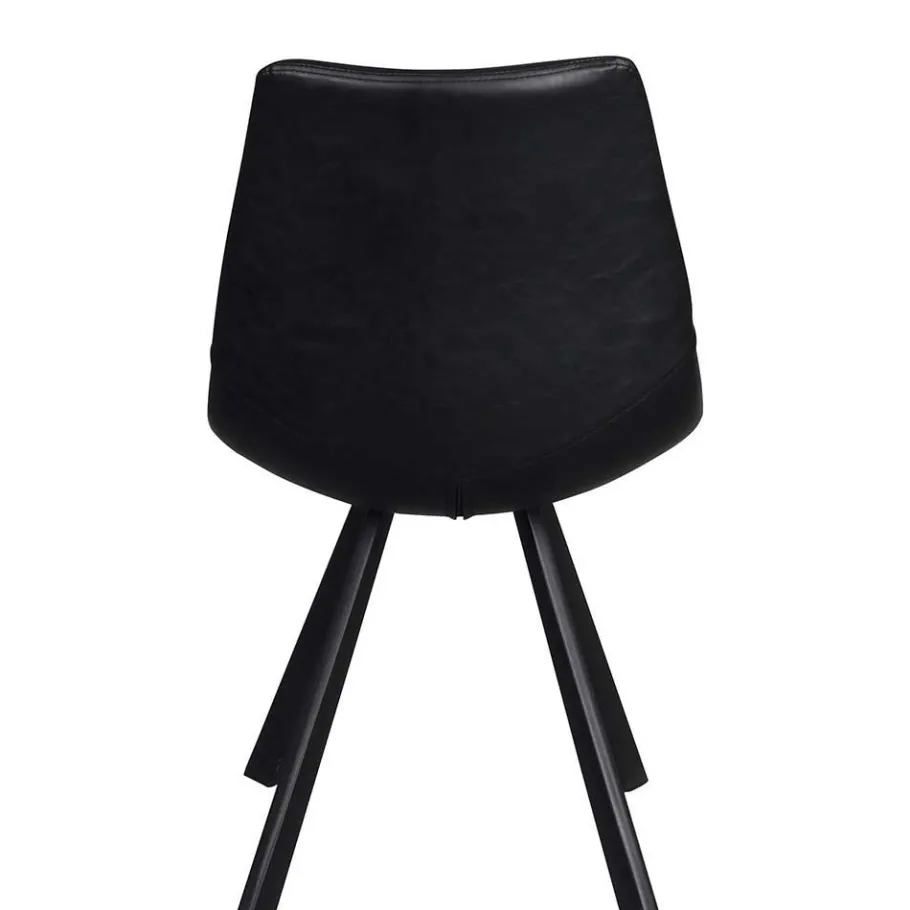 Hot Wohnen Esstisch & 6 schwarze Stühle - Flints (siebenteilig)
