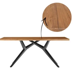New Wohnen Esstisch aus recyceltem Holz Teak - Rumana