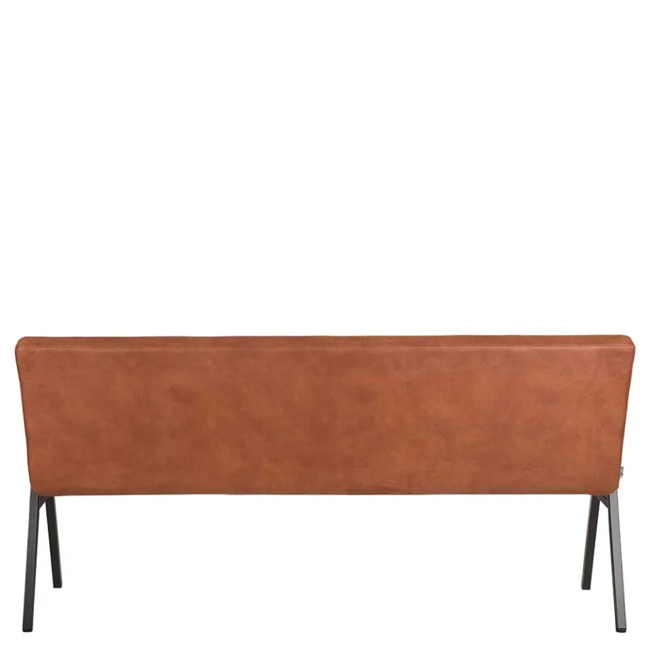 Outlet Wohnen Esstisch Bank mit Lehne in Cognac Braun - Christine