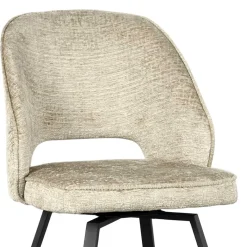 Discount Wohnen Esstisch Drehstuhl in Beige Struktursamt - Turena (2er Set)