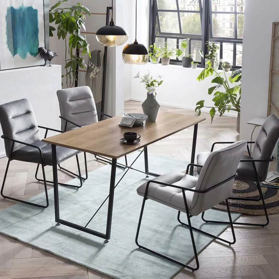 Discount Wohnen Esstisch Kombination für 4 Personen - Tendea (fünfteilig)