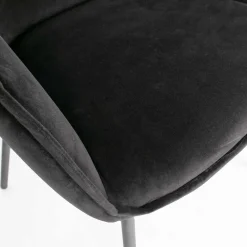 Clearance Wohnen Esstisch Samtsessel in Schwarz - Costian (2er Set)