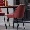 Clearance Wohnen Esstisch Stühle in Kastanienfarben Samt - Spicla (2er Set)
