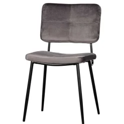 Clearance Wohnen Esstisch Stühle in Samt Anthrazit - Mellevos (2er Set)