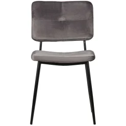Clearance Wohnen Esstisch Stühle in Samt Anthrazit - Mellevos (2er Set)