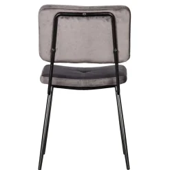 Clearance Wohnen Esstisch Stühle in Samt Anthrazit - Mellevos (2er Set)