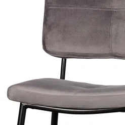 Clearance Wohnen Esstisch Stühle in Samt Anthrazit - Mellevos (2er Set)