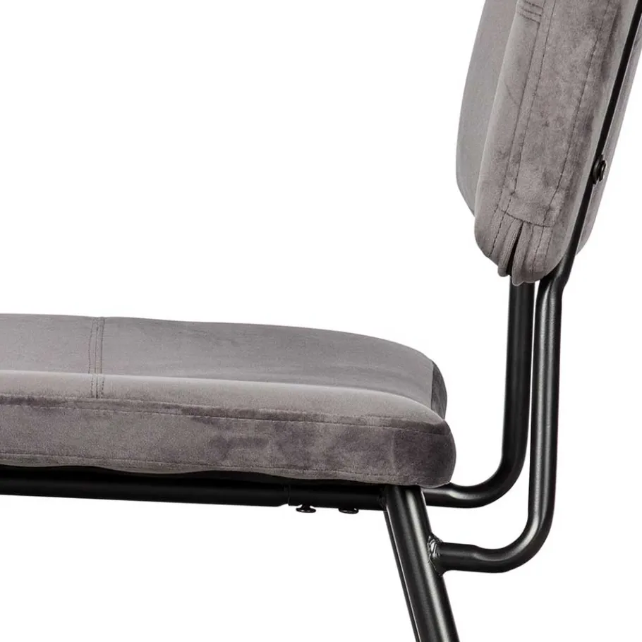 Clearance Wohnen Esstisch Stühle in Samt Anthrazit - Mellevos (2er Set)
