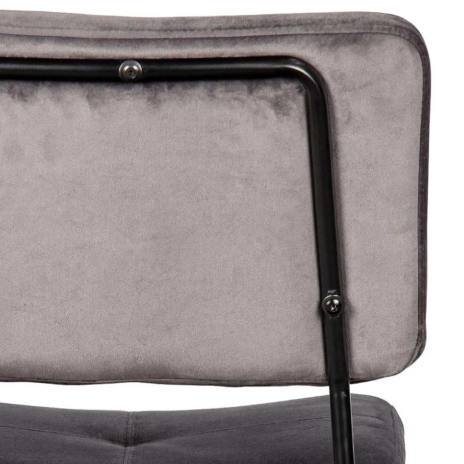 Clearance Wohnen Esstisch Stühle in Samt Anthrazit - Mellevos (2er Set)