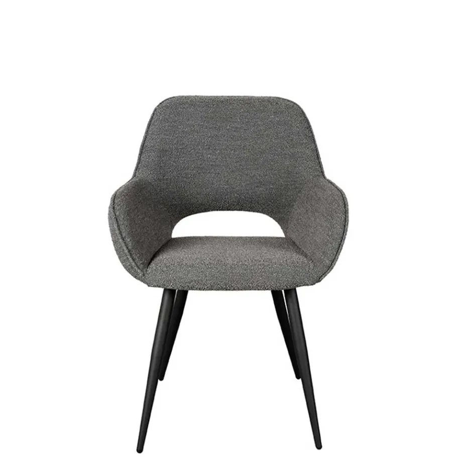 Discount Wohnen Esstisch-Sessel in Grau Boucle - Regison (2er Set)