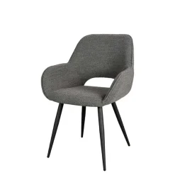 Discount Wohnen Esstisch-Sessel in Grau Boucle - Regison (2er Set)
