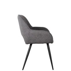 Discount Wohnen Esstisch-Sessel in Grau Boucle - Regison (2er Set)