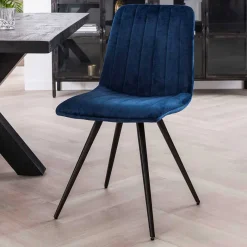 Best Wohnen Esstischstühle in Blau Samt - Rasmino (4er Set)