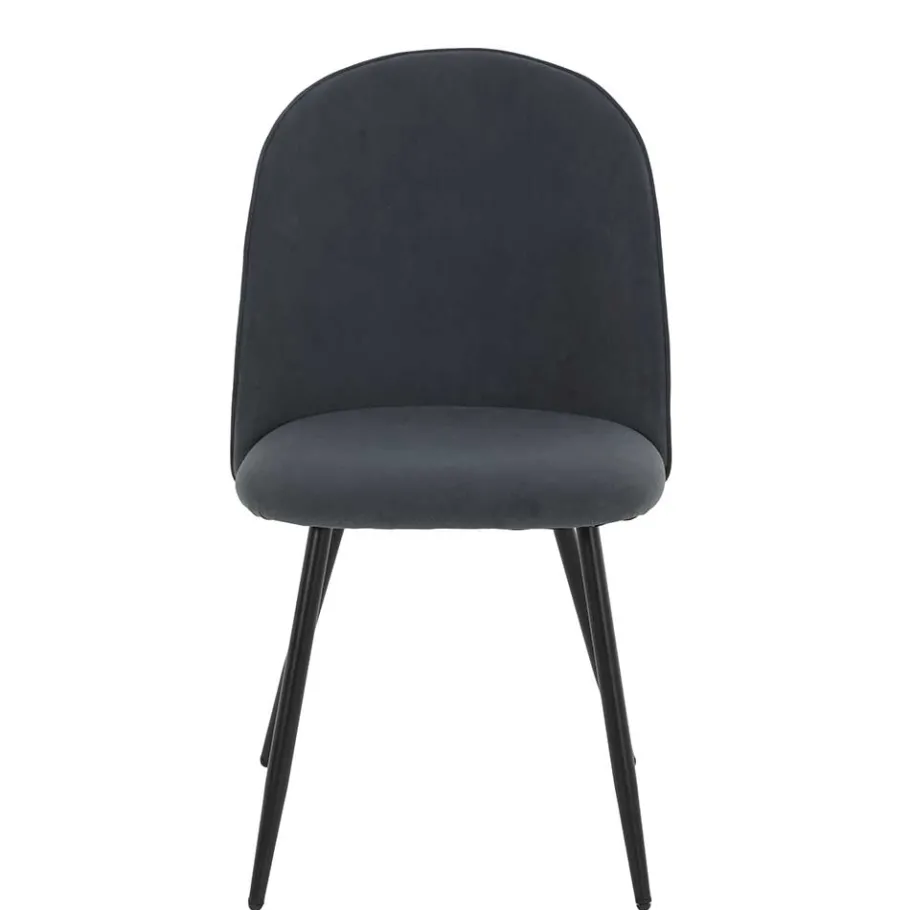 Discount Wohnen Esstischstühle in Dunkelgrau Microfaser - Corgova (4er Set)