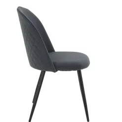 Discount Wohnen Esstischstühle in Dunkelgrau Microfaser - Corgova (4er Set)