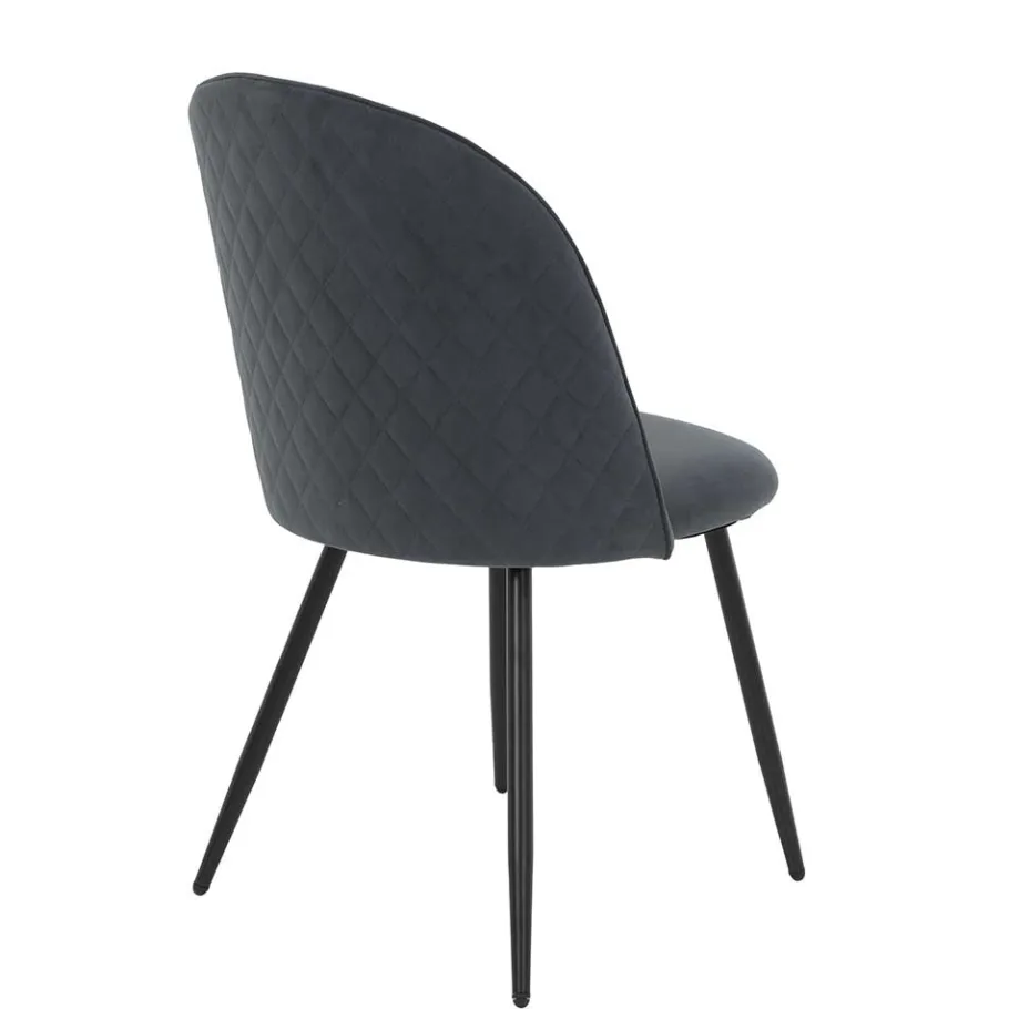 Discount Wohnen Esstischstühle in Dunkelgrau Microfaser - Corgova (4er Set)