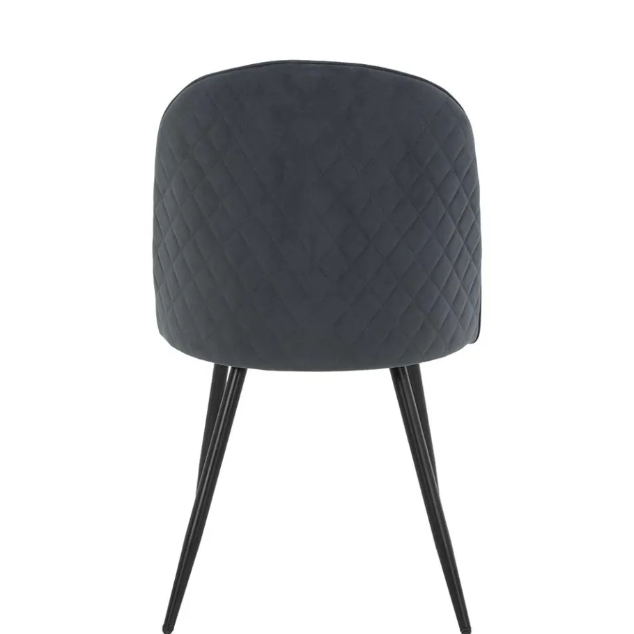 Discount Wohnen Esstischstühle in Dunkelgrau Microfaser - Corgova (4er Set)