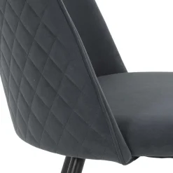 Discount Wohnen Esstischstühle in Dunkelgrau Microfaser - Corgova (4er Set)