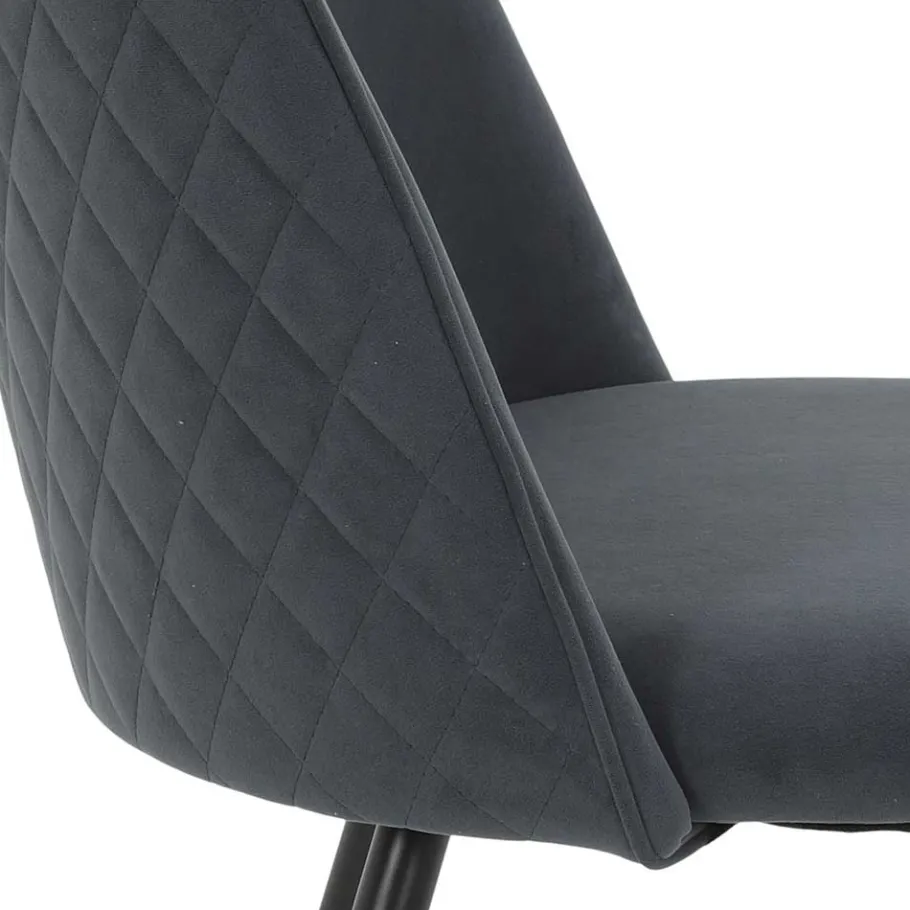 Discount Wohnen Esstischstühle in Dunkelgrau Microfaser - Corgova (4er Set)