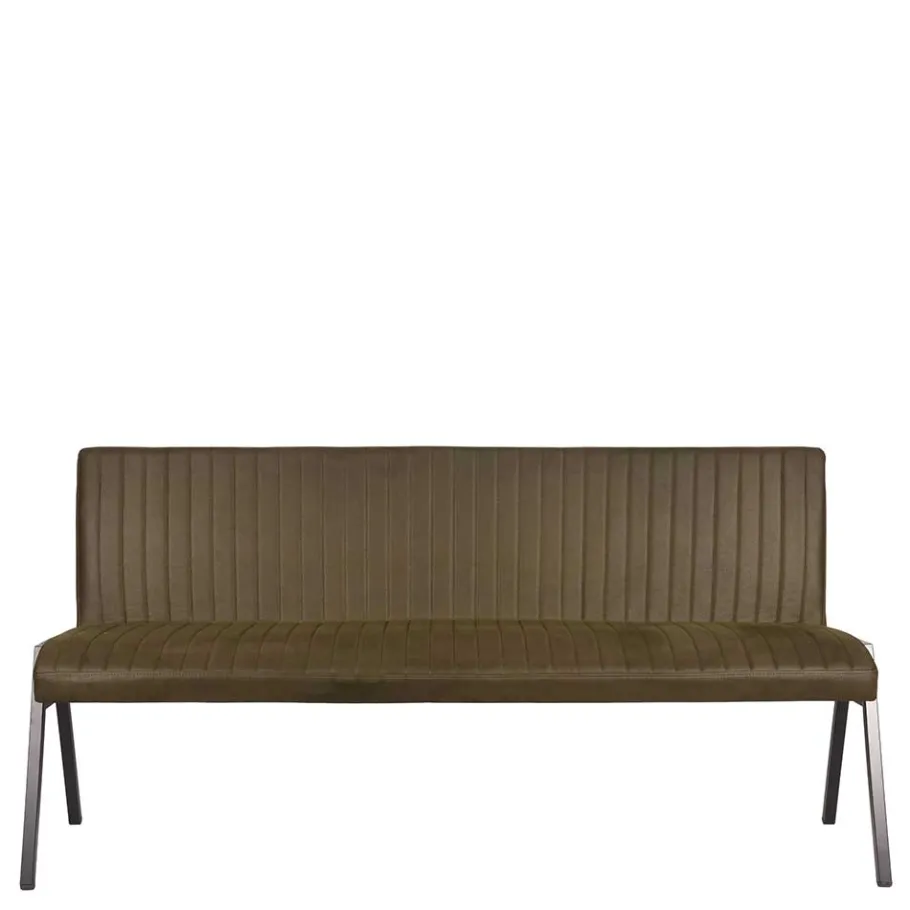 New Wohnen Esszimmer Bank mit Lehne in Oliv Grün Microfaser - Sorellas