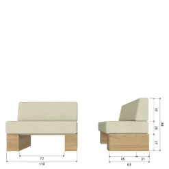 Discount Wohnen Esszimmer Bank mit Rückenpolster - Depera