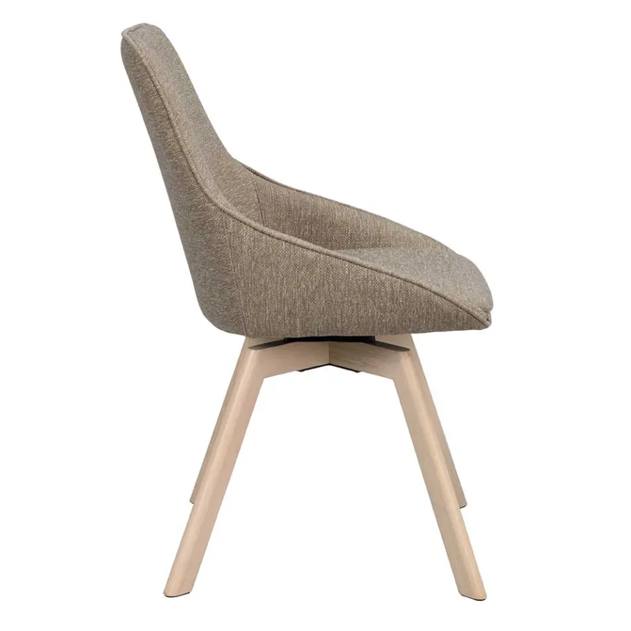 Wohnen Esszimmer Drehstühle in Beigegrau Stoff - Giliana (2er Set)
