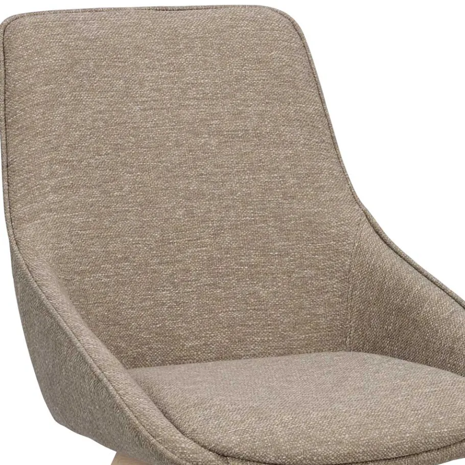 Wohnen Esszimmer Drehstühle in Beigegrau Stoff - Giliana (2er Set)