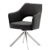 Online Wohnen Esszimmer Drehstühle in Grau Stoff - Rirona (2er Set)