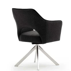 Online Wohnen Esszimmer Drehstühle in Grau Stoff - Rirona (2er Set)