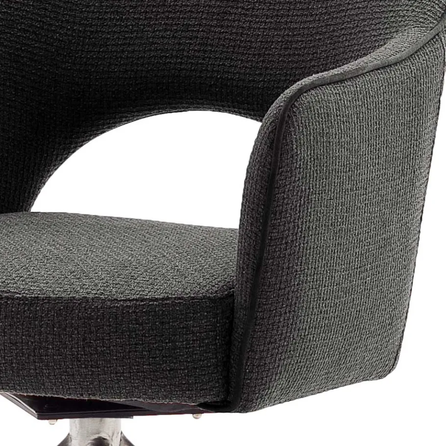 Online Wohnen Esszimmer Drehstühle in Grau Stoff - Rirona (2er Set)