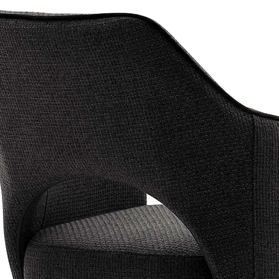 Online Wohnen Esszimmer Drehstühle in Grau Stoff - Rirona (2er Set)
