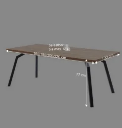 Outlet Wohnen Esszimmer Esstisch aus Balkeneiche Massivholz - Losvonos