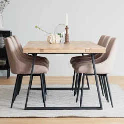 New Wohnen Esszimmer Esstisch aus White Wash Eiche - Ledicatos