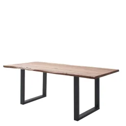 Clearance Wohnen Esszimmer Esstisch mit natürlicher Baumkante - Hugadano