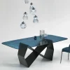 Hot Wohnen Esszimmer Glastisch aus Strukturglas in Blau - Gaspers