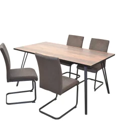 Hot Wohnen Esszimmer Gruppe mit Freischwingern - Raimar (fünfteilig)