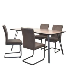 Hot Wohnen Esszimmer Gruppe mit Freischwingern - Raimar (fünfteilig)