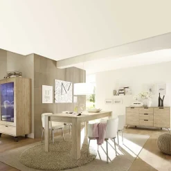 Sale Wohnen Esszimmer Möbel Set in Eiche - Rodonda (dreiteilig)