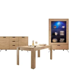 Sale Wohnen Esszimmer Möbel Set in Eiche - Rodonda (dreiteilig)