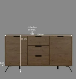Sale Wohnen Esszimmer Möbel Set in Eiche - Rodonda (dreiteilig)