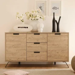 Sale Wohnen Esszimmer Möbel Set in Eiche - Rodonda (dreiteilig)